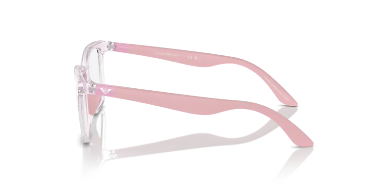 แว่นสายตา Emporio Armani EK3006F 6140 มุมข้าง ชมพูโปร่งใสประกาย
