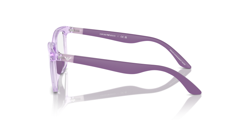 แว่นสายตา Emporio Armani EK3006F 6143 มุมข้าง ม่วงโปร่งใสประกาย