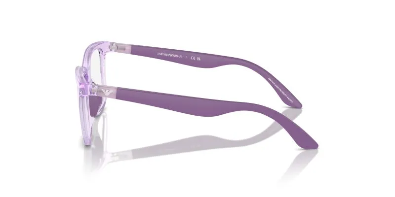 แว่นสายตา Emporio Armani EK3006F 6143 มุมข้าง ม่วงโปร่งใสประกาย
