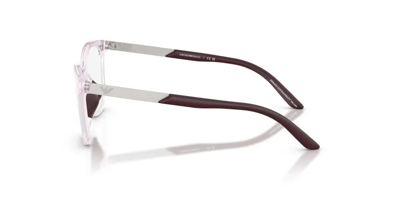 แว่นสายตา Emporio Armani EK3011U 6139 มุมข้าง ชมพูโปร่งใสประกาย