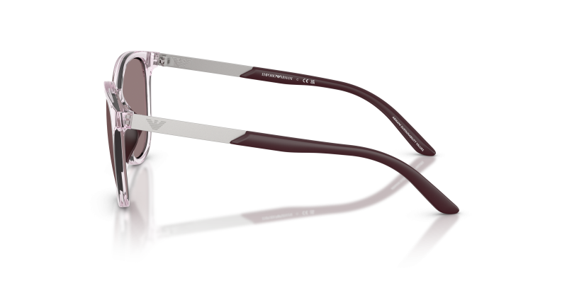 แว่นกันแดด Emporio Armani EK4007U 61397N มุมข้าง ชมพูโปร่งใสประกาย
