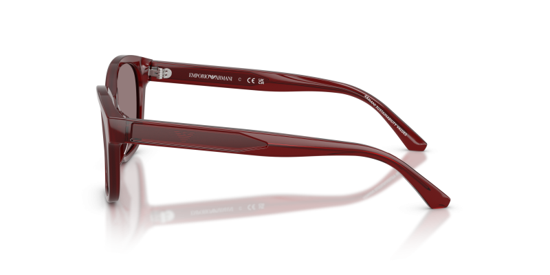 แว่นกันแดด Emporio Armani EK4009U 63897N มุมข้าง แดงโอปอลประกาย