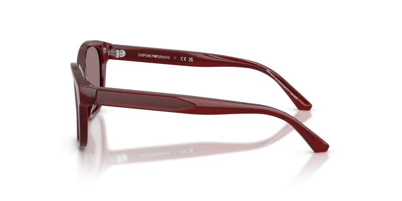 แว่นกันแดด Emporio Armani EK4009U 63897N มุมข้าง แดงโอปอลประกาย