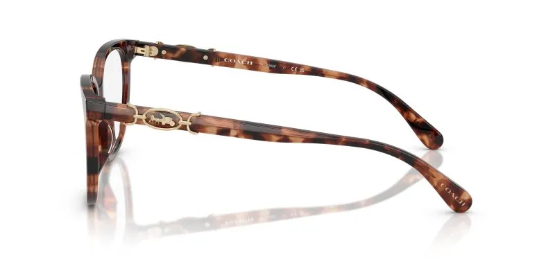 แว่นสายตา Coach HC6260F 5590 มุมข้าง ลายลูกเต่า (Tortoise) เอกลักษณ์ของ Coach