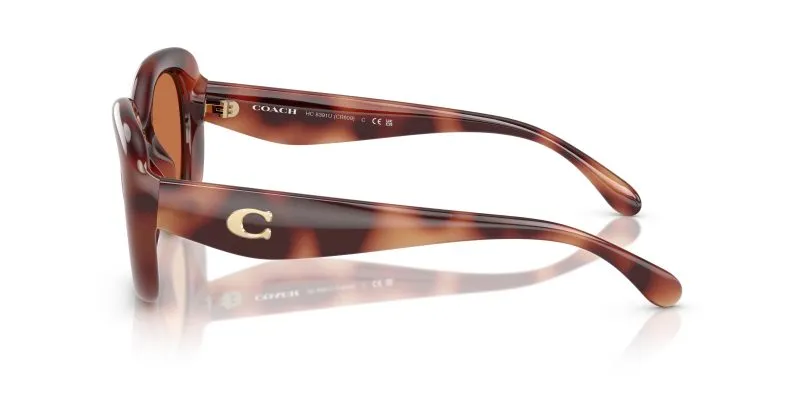 แว่นกันแดด Coach HC8391U 577473 มุมข้าง โลโก้ Coach Signature C บนขาแว่น