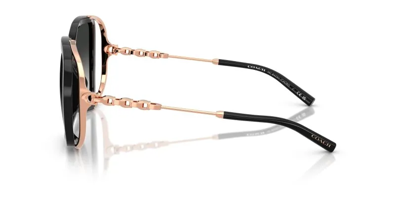 แว่นกันแดด Coach HC8423U 50023C มุมข้าง โลโก้ Coach Signature C บนขาแว่น