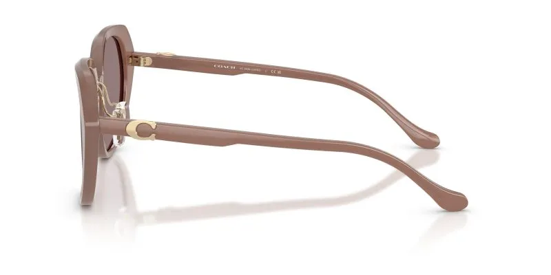 แว่นกันแดด Coach HC8436 54957N มุมข้าง เนื้ออะซิเตทขุ่นแบบ Milky finish