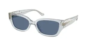 Coach HC8439U 590480 แว่นกันแดด สีฟ้าอ่อนโปร่งใส สำหรับผู้หญิง