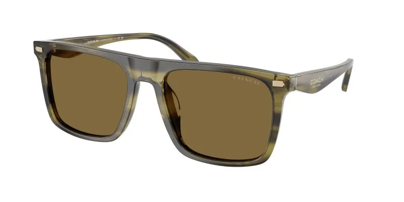 Coach HC8440U 5907S7 แว่นกันแดด สีแถบเส้นสีเชียวมะกอก สำหรับผู้ชาย