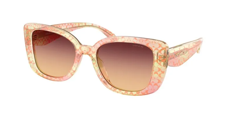 Coach HC8450U 5934W8 แว่นกันแดด สีพีช สำหรับผู้หญิง Coach HC8450U 5934W8 แว่นกันแดด สีพีช สำหรับผู้หญิง