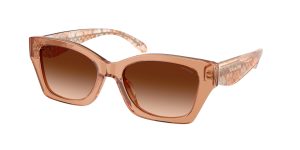 Coach HC8451U 593774 แว่นกันแดด น้ำตาลโปร่งใส สำหรับผู้หญิง
