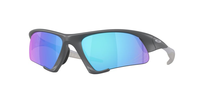 Oakley OO9532 953202 แว่นกันแดดทรงชีลด์ Suture Jacket กรอบ Matte Carbon เลนส์ Prizm Sapphire Polarized