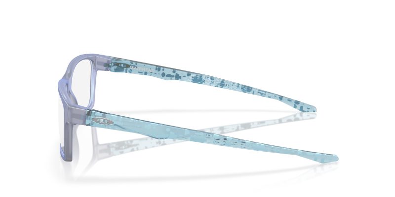 แว่นสายตา Oakley OX8060 806006 มุมข้าง หน้ากรอบสีโอปอลิน สโตนวอชด้านเข้ม ขาแว่นสีสโตนวอชเงาโปร่งใส