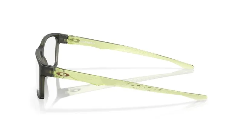 แว่นสายตา Oakley OX8060-08 มุมข้าง หน้ากรอบMatte Olive Ink ขาแว่นสีเฟิร์นโปร่งใสขัดเงา