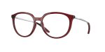 Oakley OX8150 815004 แว่นสายตาหน้ากรอบแดงอิฐโปร่งแสงขัดเงา ขาแว่นสีโครเมียมขัดเงา สำหรับผู้หญิง