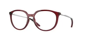 Oakley OX8150-04 แว่นสายตาหน้ากรอบแดงอิฐโปร่งแสงขัดเงา ขาแว่นสีโครเมียมขัดเงา สำหรับผู้หญิง