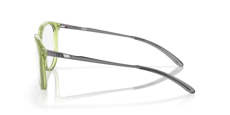 แว่นสายตา Oakley OX8150 815006 มุมข้าง หน้ากรอบสีเฟิร์นโปร่งใสขัดเงา ขาแว่นกันเมทัล
