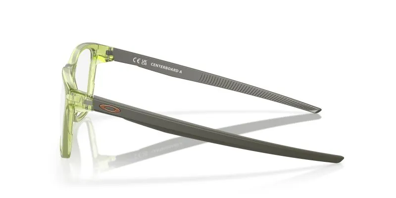 แว่นสายตา Oakley OX8163F-08 มุมข้าง หน้ากรอบสีเฟิร์นโปร่งใสขัดเงา ขาแว่นสีมะกอกด้าน