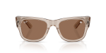 Rayban RB0840SF 68701A แว่นกันแดดทรง Mega Wayfarer กรอบคริสตัลน้ำตาลโปร่งใส เลนส์น้ำตาลเข้ม สำหรับทุกเพศ