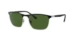 แว่นกันแดด Rayban RB3686 9144P1 Black On Silver Dark Green Polarized แว่นกันแดด Rayban RB3686 9144P1 Black On Silver Dark Green Polarized