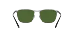 Rayban Sun RB3686 9144P1 Black On Silver Dark Green Polarized Rayban RB3686 9144P1 ขาแว่นด้านใน