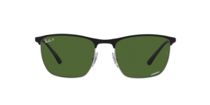 Rayban RB3686 9144P1 แว่นกันแดดกรอบโลหะดำพื้นเงิน เลนส์โพลาไรซ์เขียวเข้ม ทั้งสองเพศ