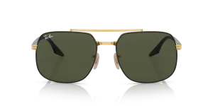 Rayban RB3699 900031 แว่นกันแดดโครงโลหะดำพื้นทองเลนส์คริสตัลเขียว ทั้งสองเพศ