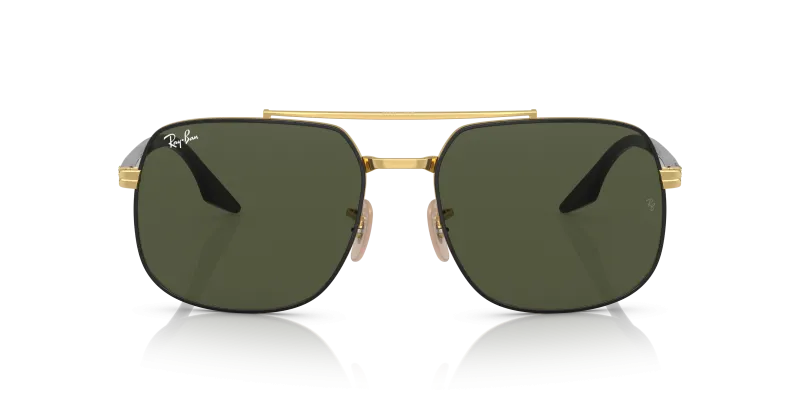Rayban RB3699 900031 แว่นกันแดดโครงโลหะดำพื้นทองเลนส์คริสตัลเขียว ทั้งสองเพศ