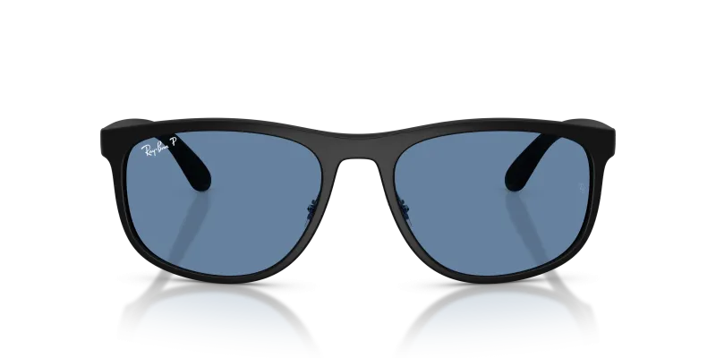Rayban RB4468 601S1C แว่นกันแดดสีดำทราย เลนส์โพลาไรซ์น้ำเงิน ทั้งสองเพศ