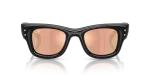 Rayban RB4940B 68647J แว่นกันแดดทรงสี่เหลี่ยมจัตุรัส กรอบดำ เลนส์ปรอทโรสโกลด์ สำหรับทุกเพศ