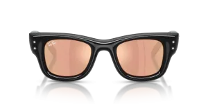Rayban RB4940B 68647J แว่นกันแดดทรงสี่เหลี่ยมจัตุรัส กรอบดำ เลนส์ปรอทโรสโกลด์ สำหรับทุกเพศ