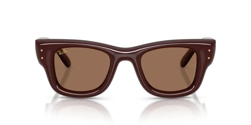 Ray-Ban RB4940 687773 ด้านหน้า แว่นกันแดด Wayfarer Puffer สีน้ำตาลเข้ม สำหรับผู้ชาย