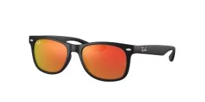 แว่นกันแดด Rayban Junior New Wayfarer RJ9052SF-100S6Q Matte Black Orange Mirror