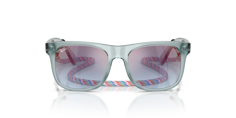 Rayban RJ9069S 7223U0 แว่นกันแดดเด็กกรอบน้ำเงินโปร่งใส สำหรับเด็กผู้ชาย