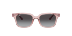 Rayban Sun RJ9071S 70678G Transparent Pink Grey Rayban RJ9071S 70678G แว่นกันแดดเด็กชมพูโปร่งใสเลนส์เทา ด้านหน้า