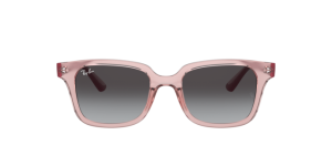 Rayban RJ9071S 70678G แว่นกันแดดเด็กชมพูโปร่งใสเลนส์เทา ด้านหน้า