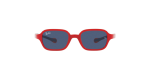 Rayban RJ9074S 709380 แว่นกันแดดเด็กสีแดงพื้นน้ำเงิน เลนส์น้ำเงินเข้ม