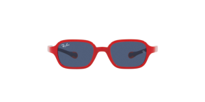 Rayban RJ9074S 709380 แว่นกันแดดเด็กสีแดงพื้นน้ำเงิน เลนส์น้ำเงินเข้ม