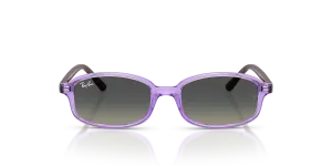 Rayban RJ9132SF 719911 แว่นกันแดดเด็กม่วงโปร่งใสเลนส์เทาไล่ระดับ ด้านหน้า