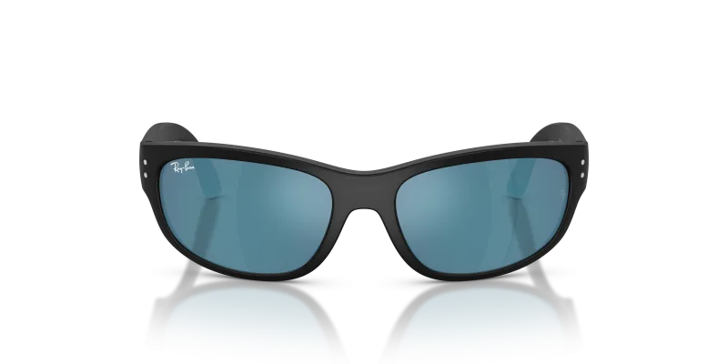 Rayban RJ9189S 100S55 แว่นกันแดด ดำด้าน เลนส์ปรอทน้ำเงิน เด็ก
