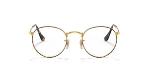 Rayban RX3447V-2945 Round Metal แว่นสายตาทรงกลมโลหะฮาวานาพื้นทอง