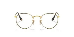 Rayban RX3447V-2945 Round Metal แว่นสายตาทรงกลมโลหะฮาวานาพื้นทอง