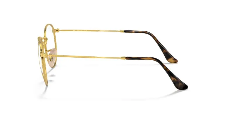 แว่นสายตา Rayban Round Metal RX3447V-2945 มุมข้าง ขาโลหะสีทอง