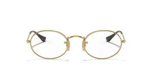 Rayban RX3547V-2500 Oval แว่นสายตาทรงวงรีโลหะสีทอง Arista