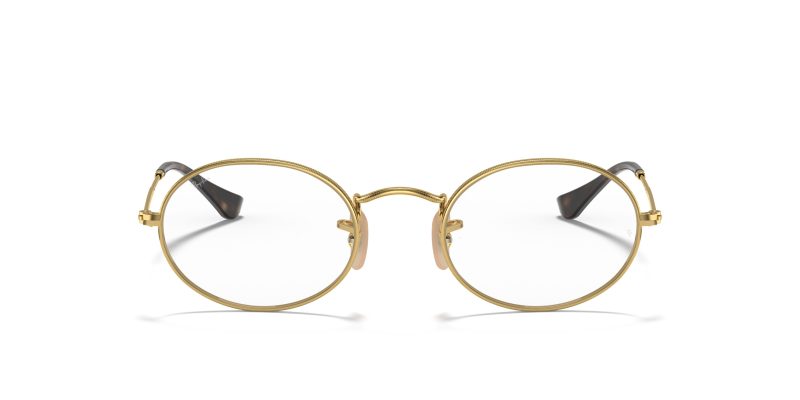 Rayban RX3547V-2500 Oval แว่นสายตาทรงวงรีโลหะสีทอง Arista