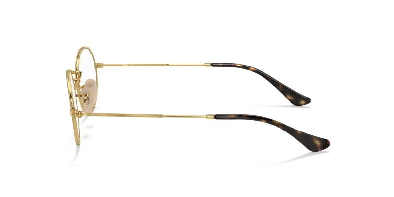 แว่นสายตา Rayban Oval RX3547V-2500 มุมข้าง ขาโลหะสีทอง Arista