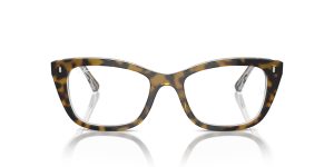 Rayban RX5433-5082 แว่นสายตาอะซิเตทฮาวานาพื้นโปร่งใส ทรงหมอน ทั้งสองเพศ