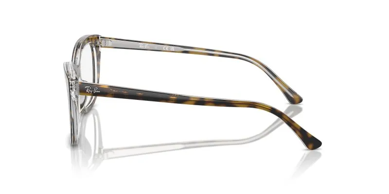 แว่นสายตา Rayban RX5433-5082 มุมข้าง ลายฮาวานาซ้อนพื้นใส