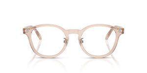 Rayban RX5443D-8267 แว่นสายตาอะซิเตทน้ำตาลอ่อนโปร่งใส ทรงสี่เหลี่ยมจัตุรัส Key Bridge Asian Fit ทั้งสองเพศ