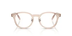 Rayban RX5443D-8267 แว่นสายตาอะซิเตทน้ำตาลอ่อนโปร่งใส ทรงสี่เหลี่ยมจัตุรัส Key Bridge Asian Fit ทั้งสองเพศ